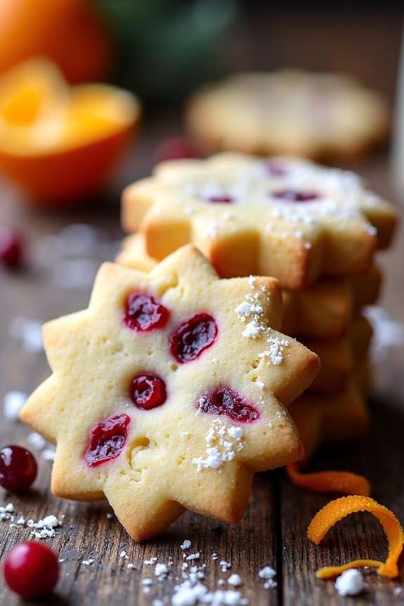 cranberry orange zest shortbread