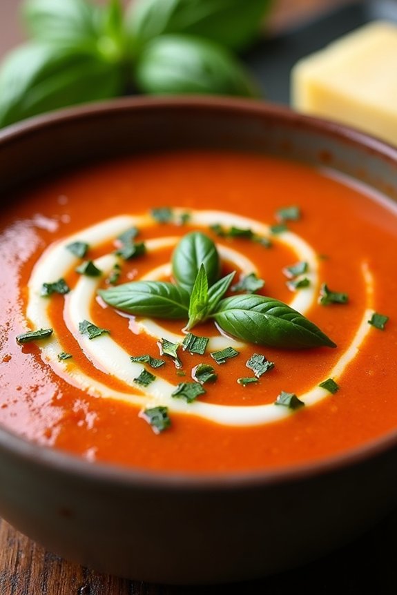 creamy basil infused tomato soup