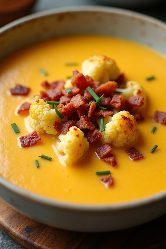 creamy cauliflower bacon soup
