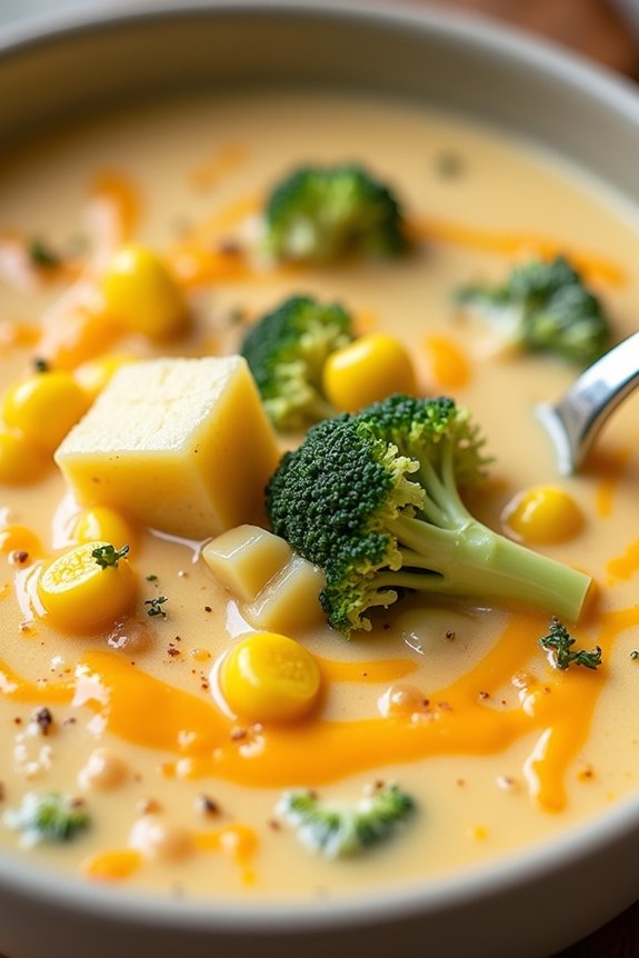 creamy cheddar broccoli chowder