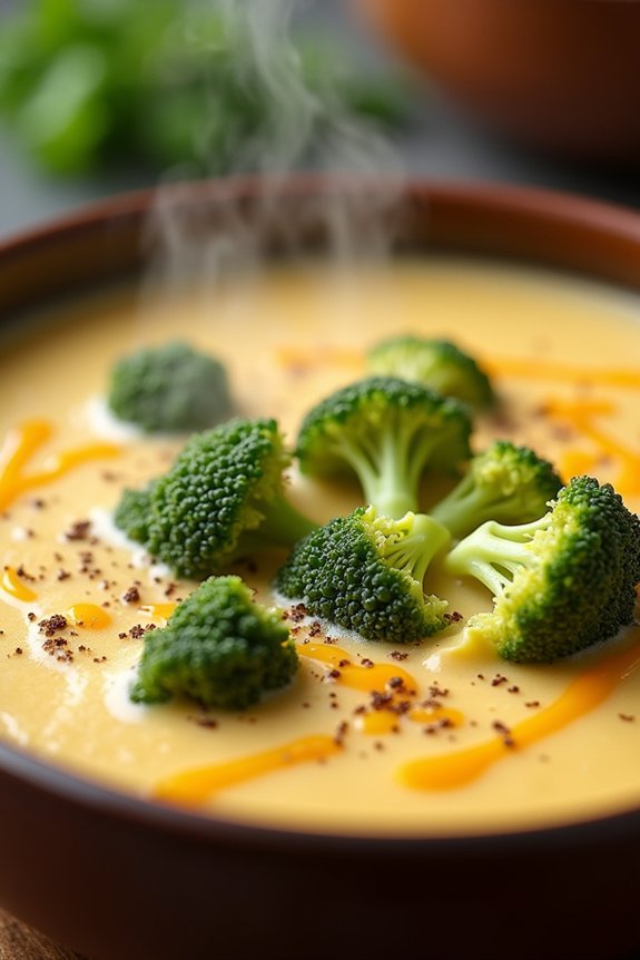 creamy cheesy broccoli soup