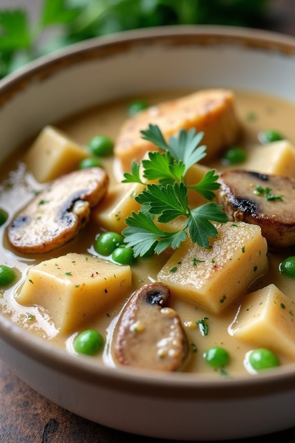 creamy chicken mushroom stew