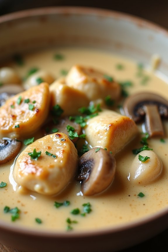 creamy chicken mushroom stew