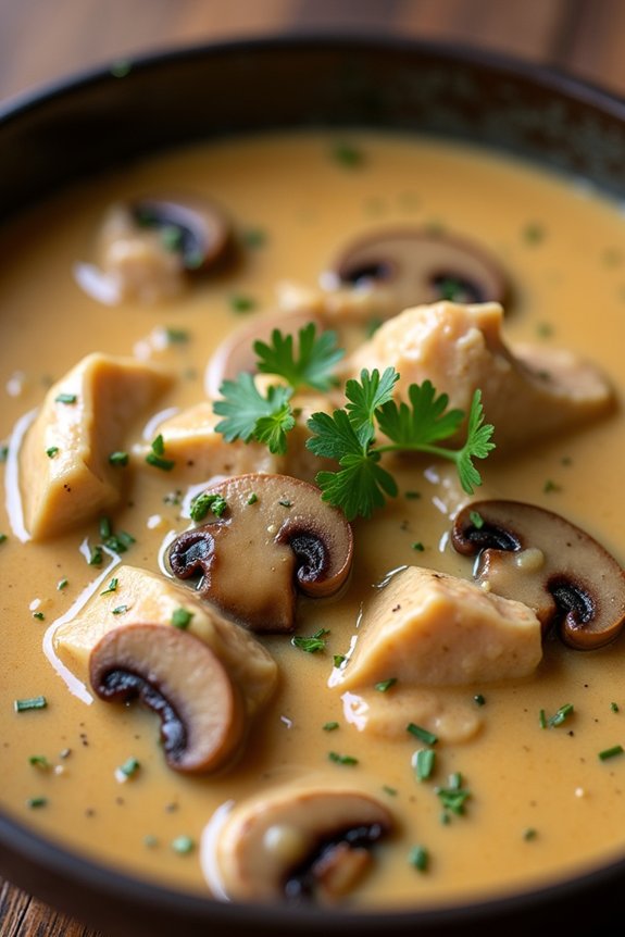 creamy chicken mushroom stew