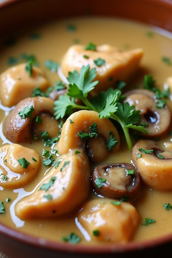 creamy chicken mushroom stew