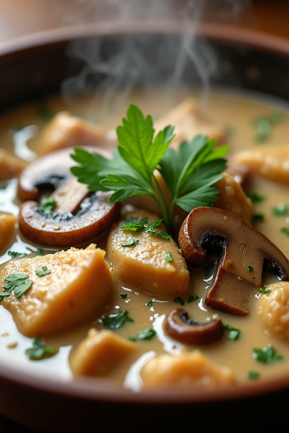 creamy chicken mushroom stew