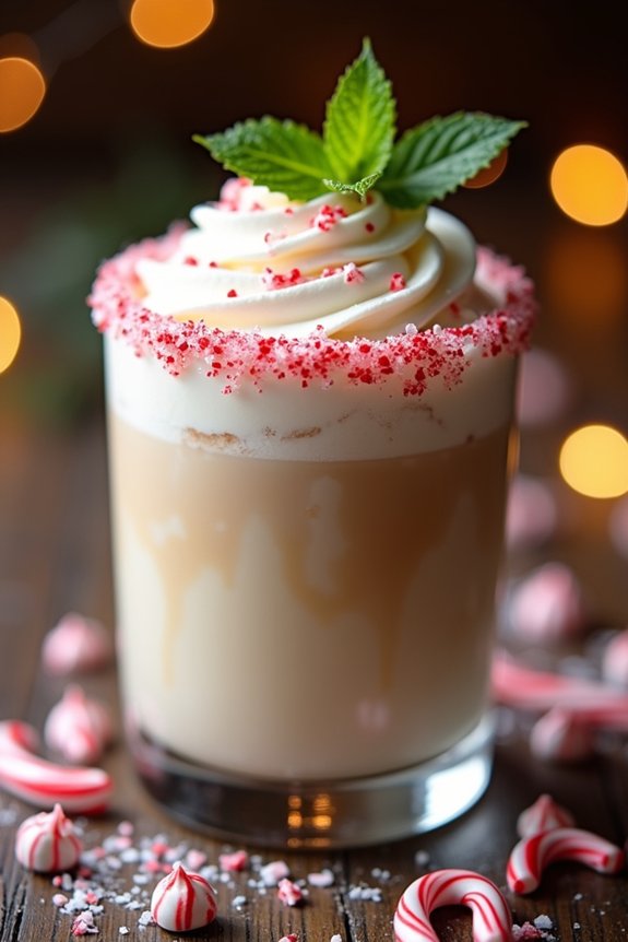 creamy festive peppermint cocktail