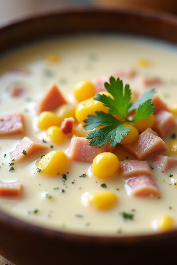 creamy ham corn soup