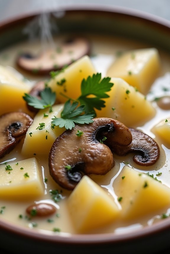 creamy hearty mushroom stew