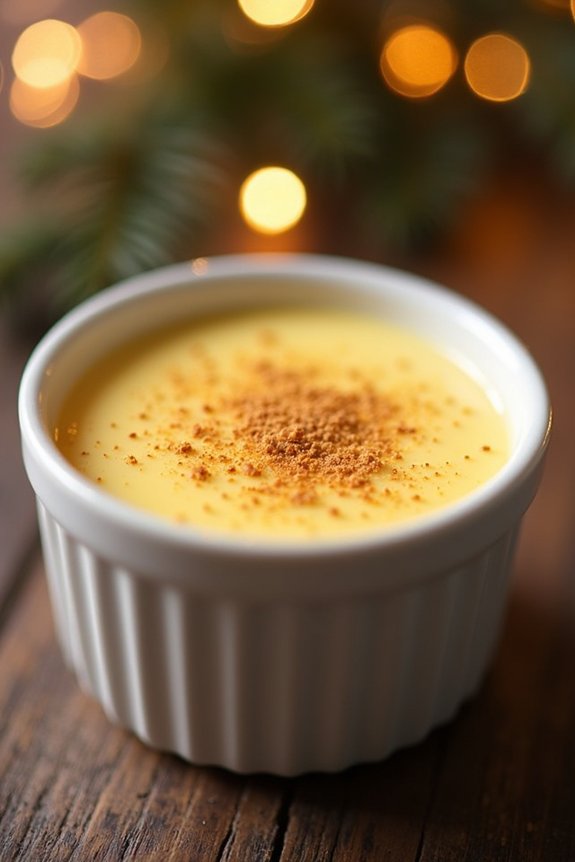 creamy holiday eggnog custard
