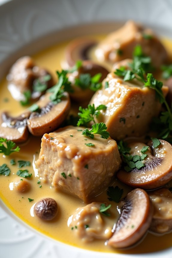 creamy pork mushroom stew