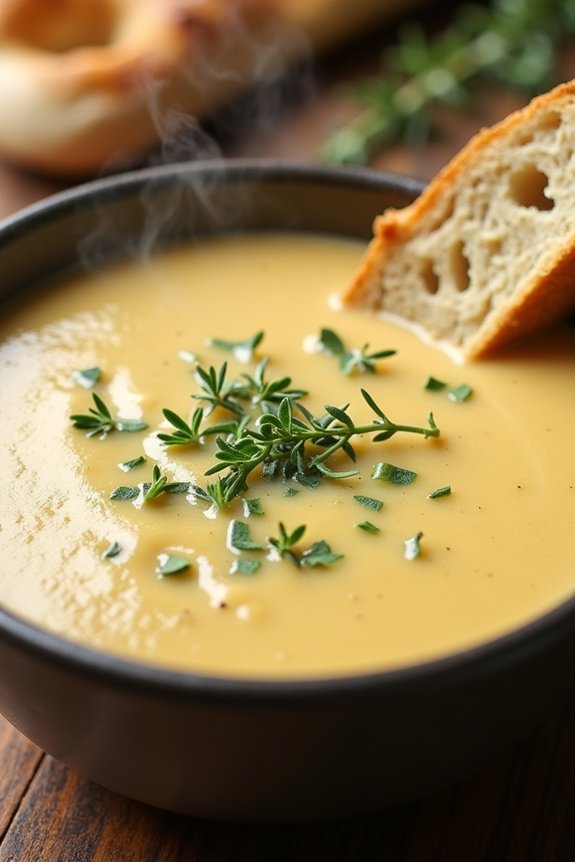 creamy roasted garlic soup