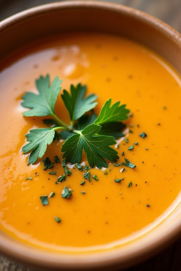 creamy roasted red pepper bisque