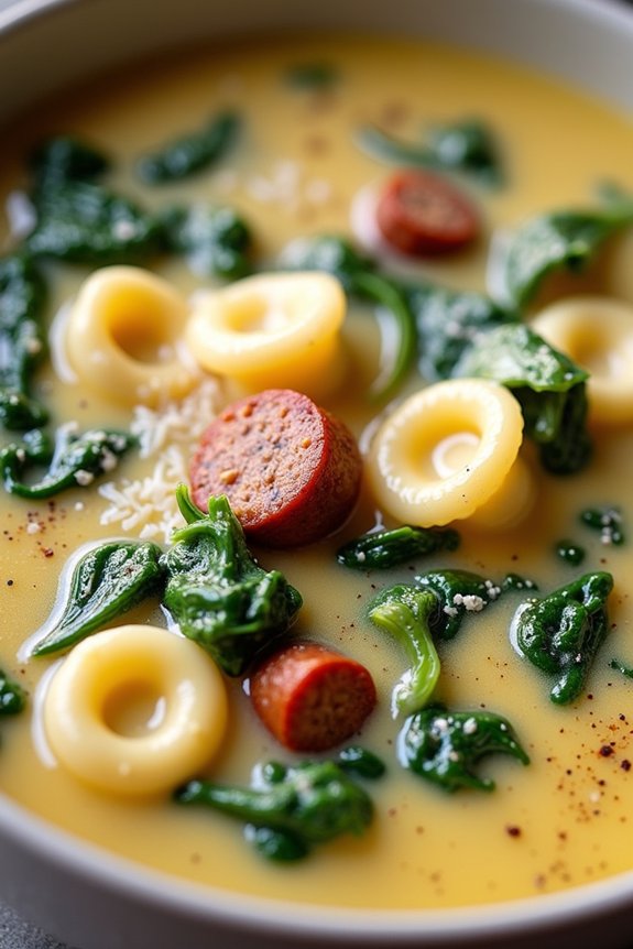 creamy sausage tortellini soup