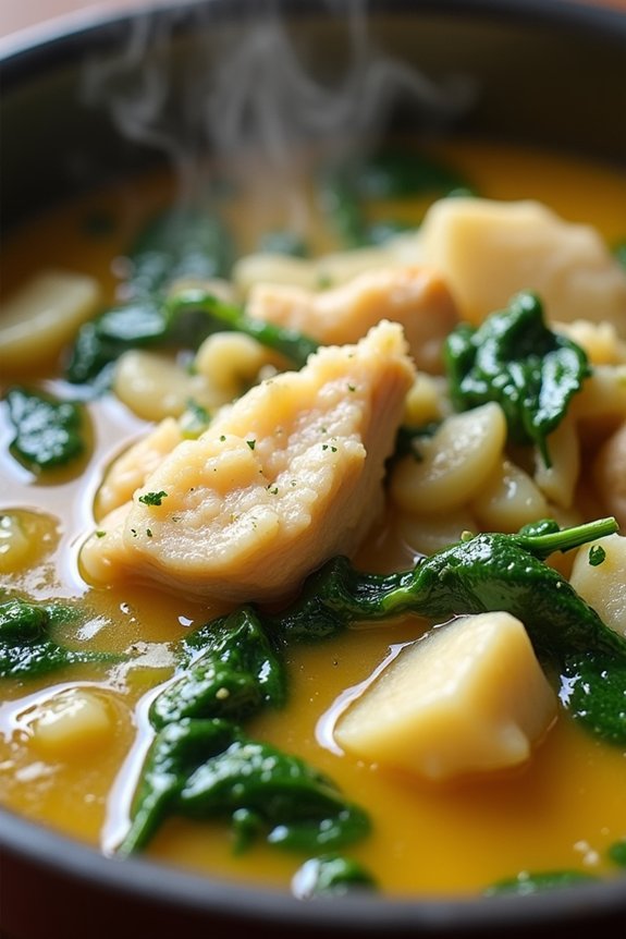 creamy spinach artichoke chicken soup