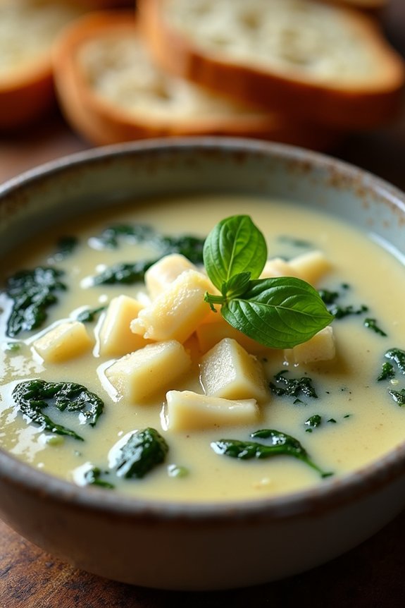 creamy spinach artichoke soup