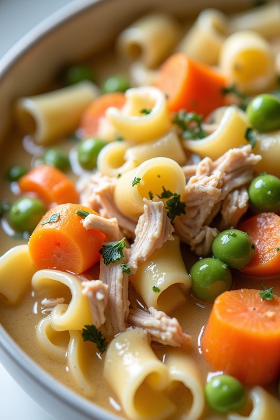 creamy turkey noodle stew