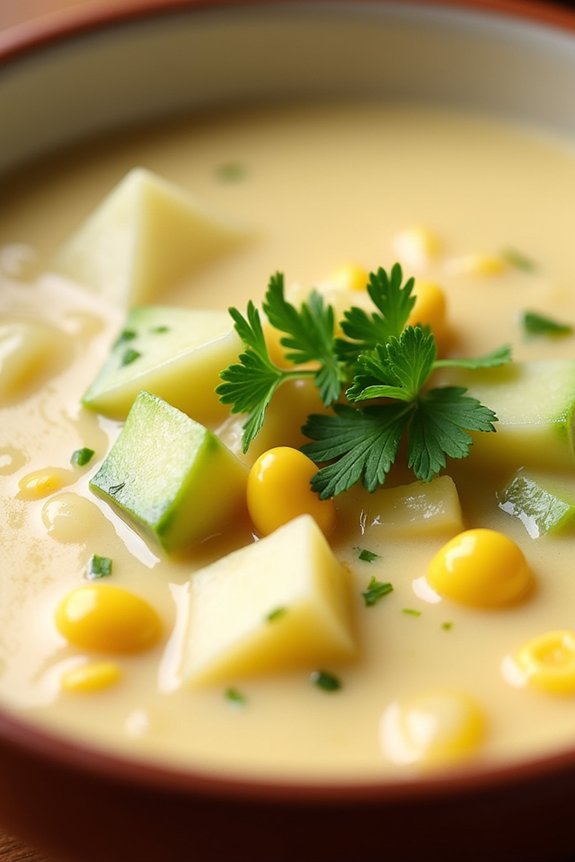 creamy zucchini corn chowder
