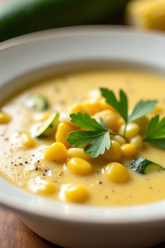 creamy zucchini corn chowder