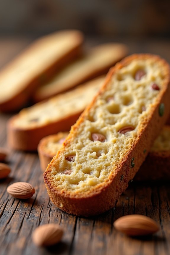crispy almond flavored biscotti cookies