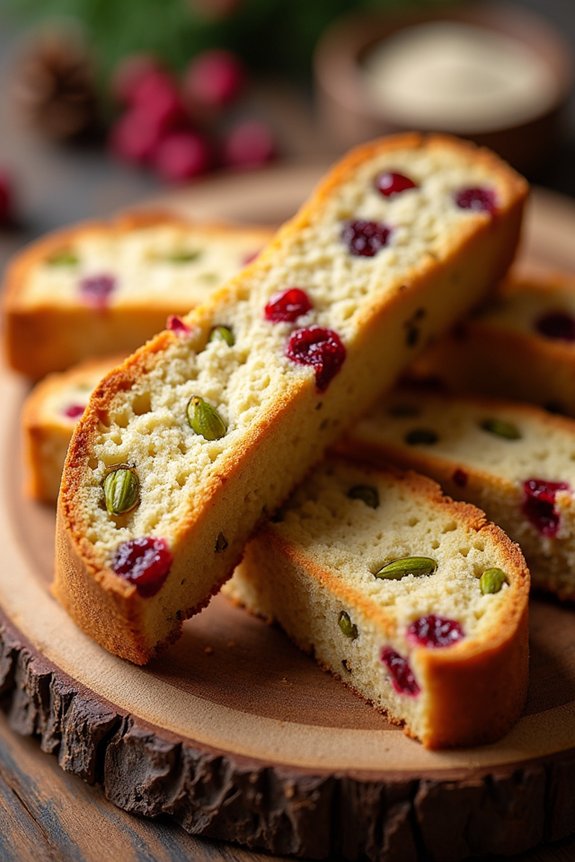 crispy holiday cranberry biscotti