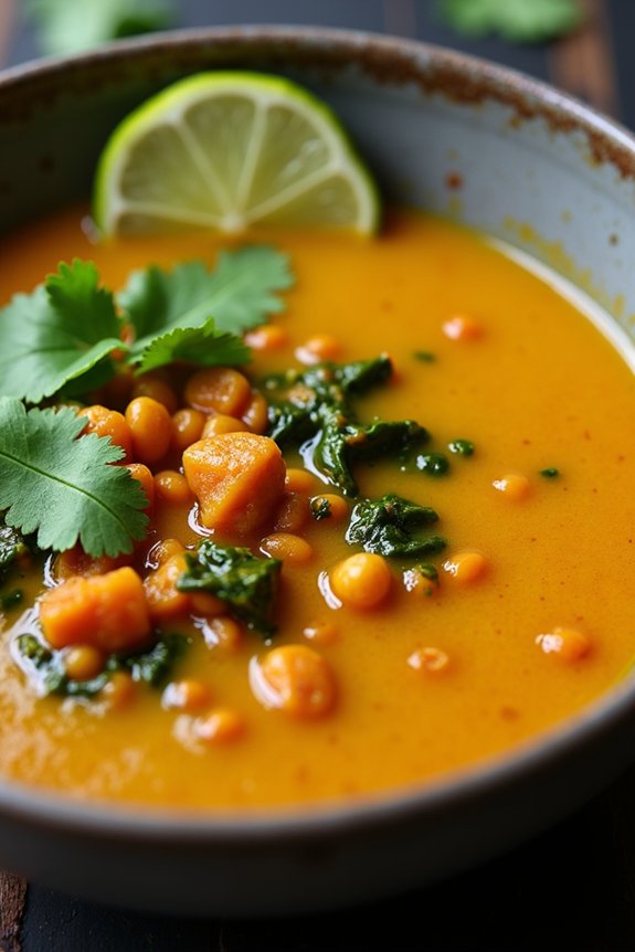 curried lentil spinach soup