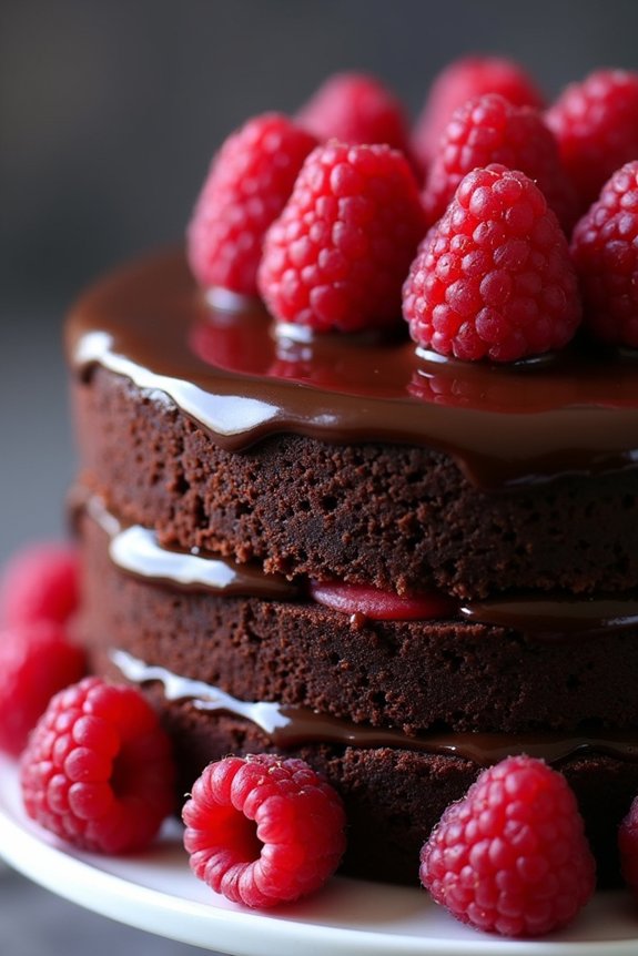 decadent chocolate raspberry cake