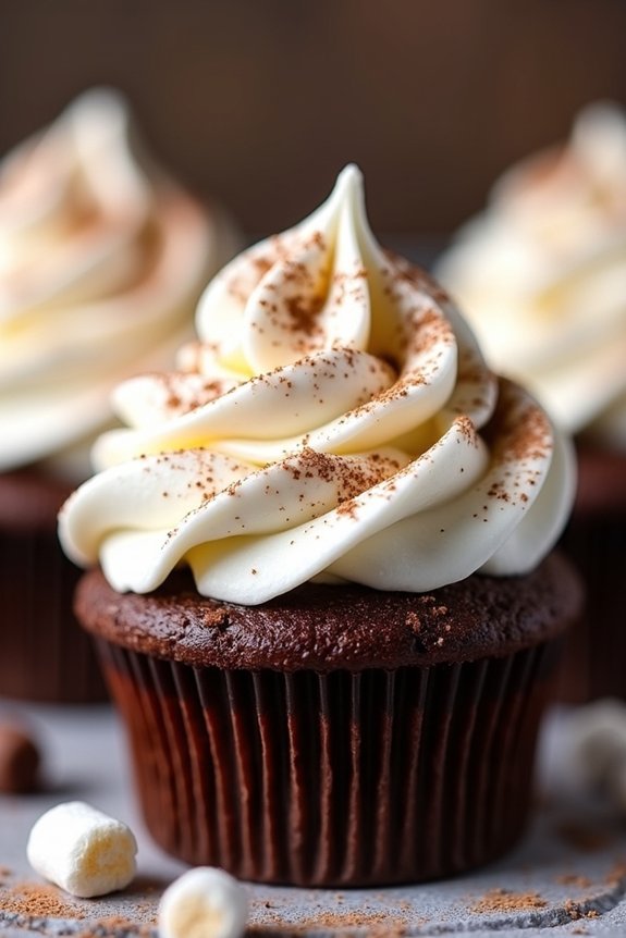 decadent hot chocolate cupcakes