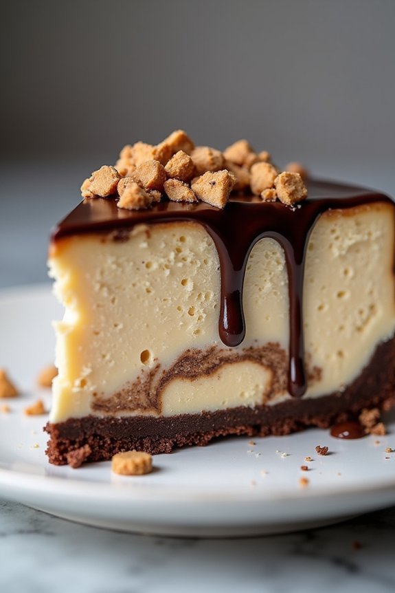 decadent peanut butter cheesecake