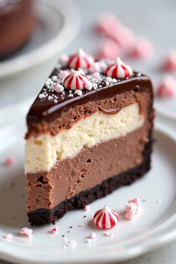 decadent peppermint chocolate cheesecake