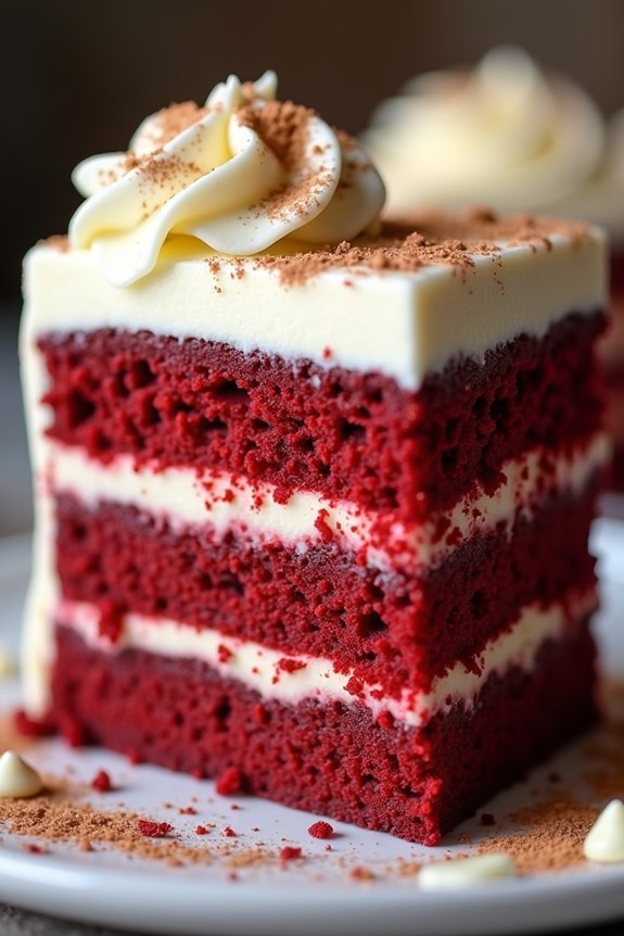 decadent red velvet cheesecake