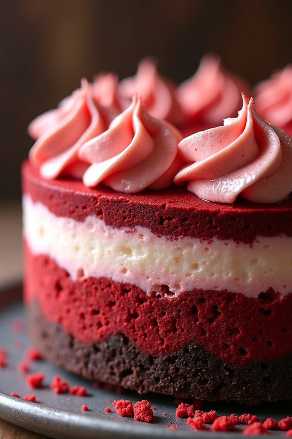 decadent red velvet cheesecake delight