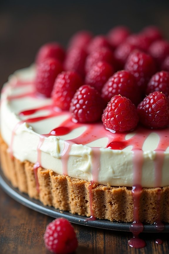 decadent white chocolate raspberry pie