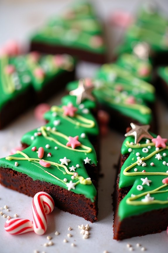 decorate festive brownie trees