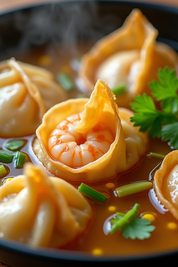 delightful shrimp corn wonton soup