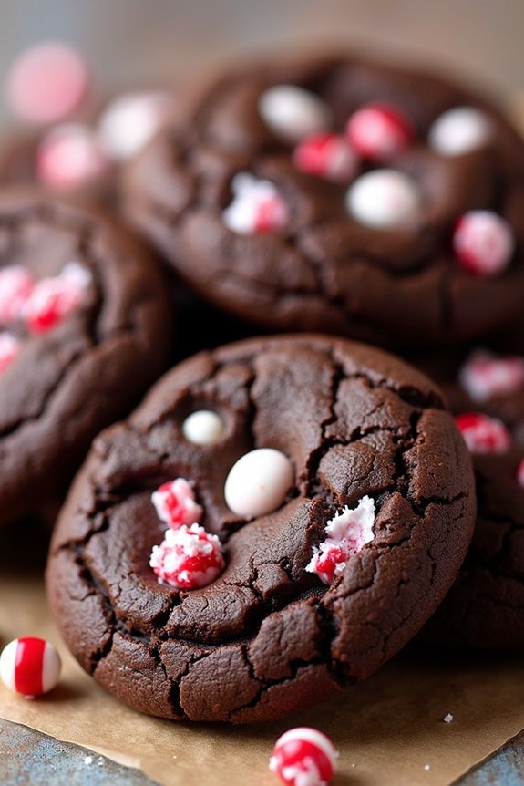 double chocolate peppermint cookies