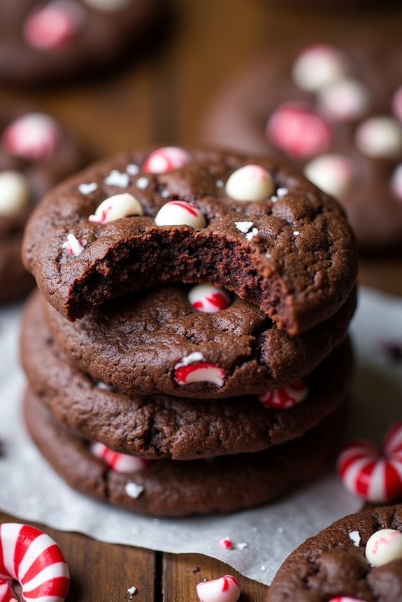 double chocolate peppermint cookies