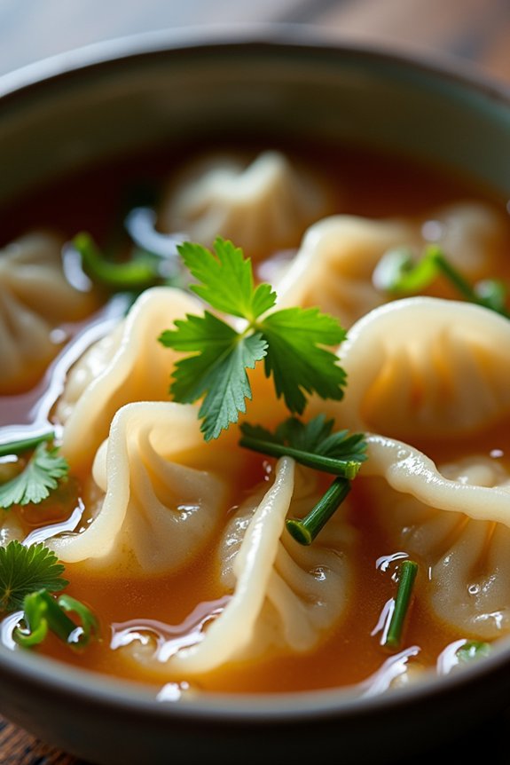 duck and leek wonton soup
