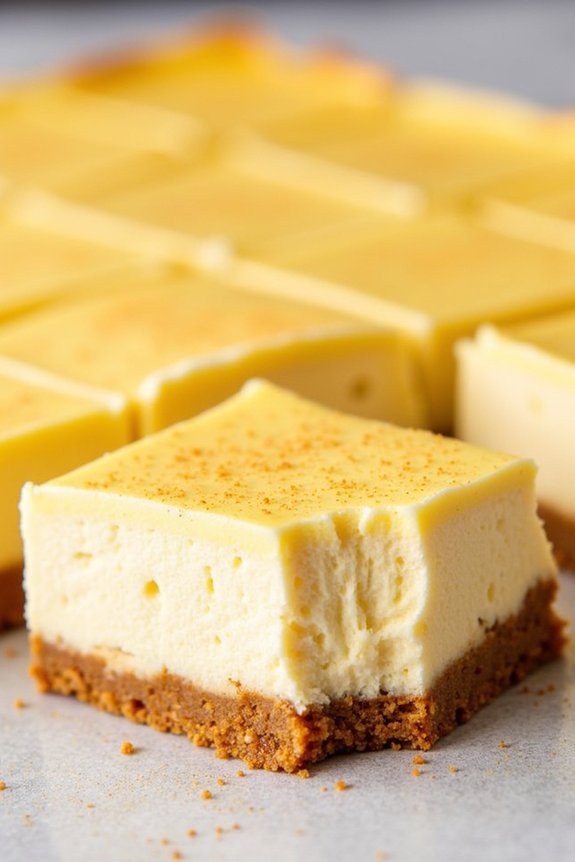 eggnog infused cheesecake dessert bars