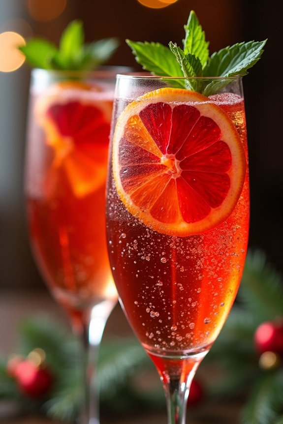 elegant festive blood orange cocktail