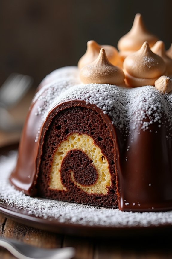 elegant festive chocolate log