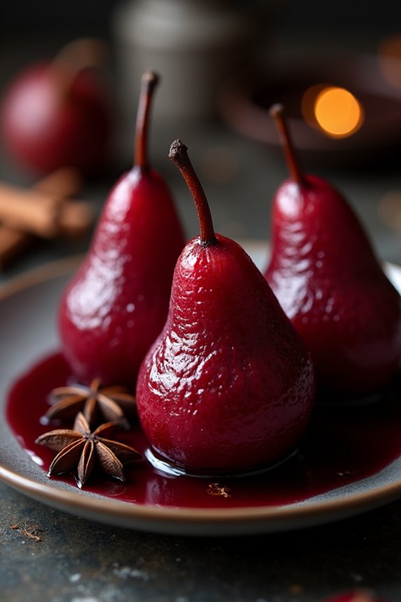 elegant festive poached pears