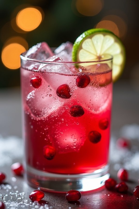 elegant festive pomegranate cocktail