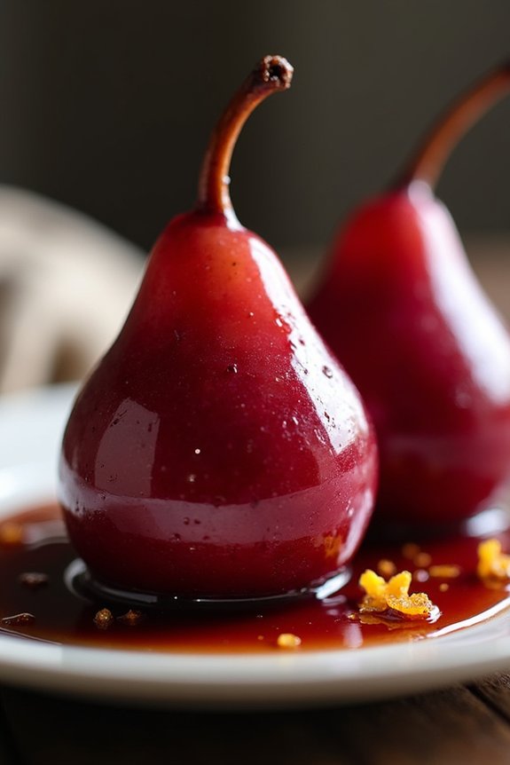 elegant spiced poached pears