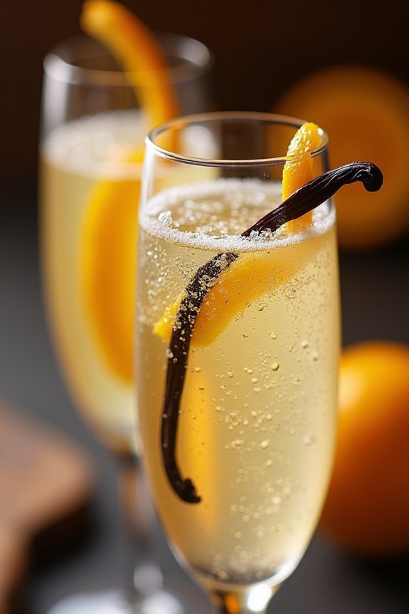 elegant vanilla champagne cocktail
