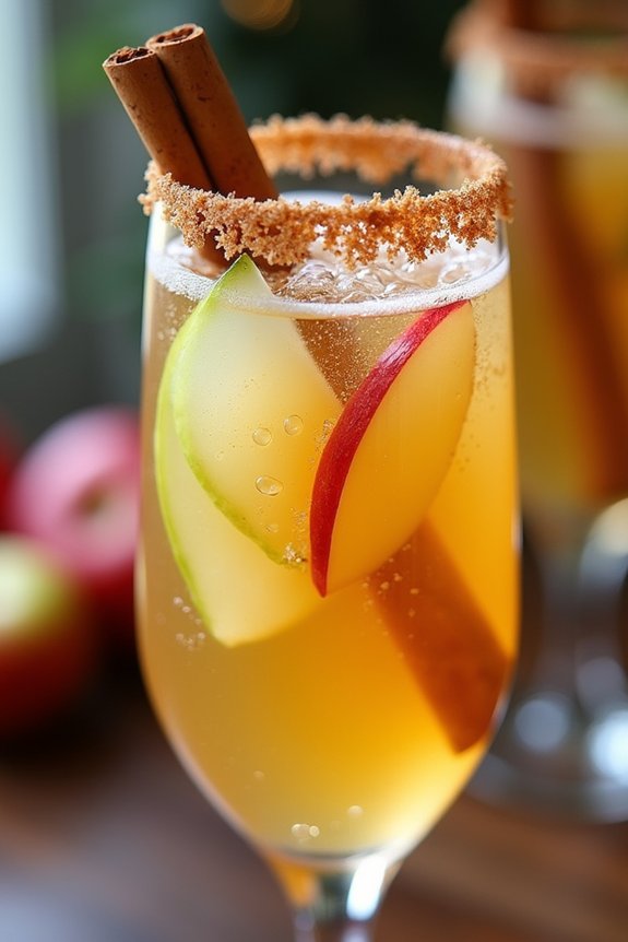 festive apple cider mimosa