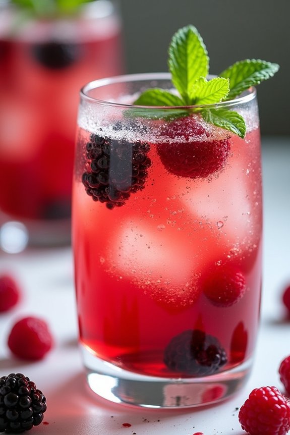 festive berry prosecco cocktail