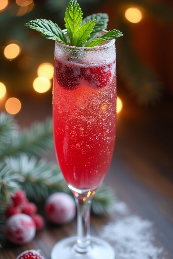 festive berry prosecco cocktail