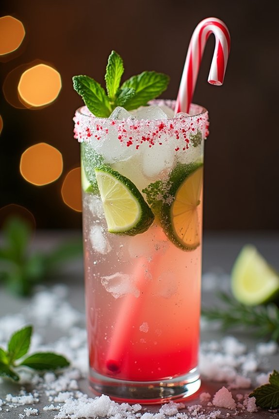 festive candy cane cocktail