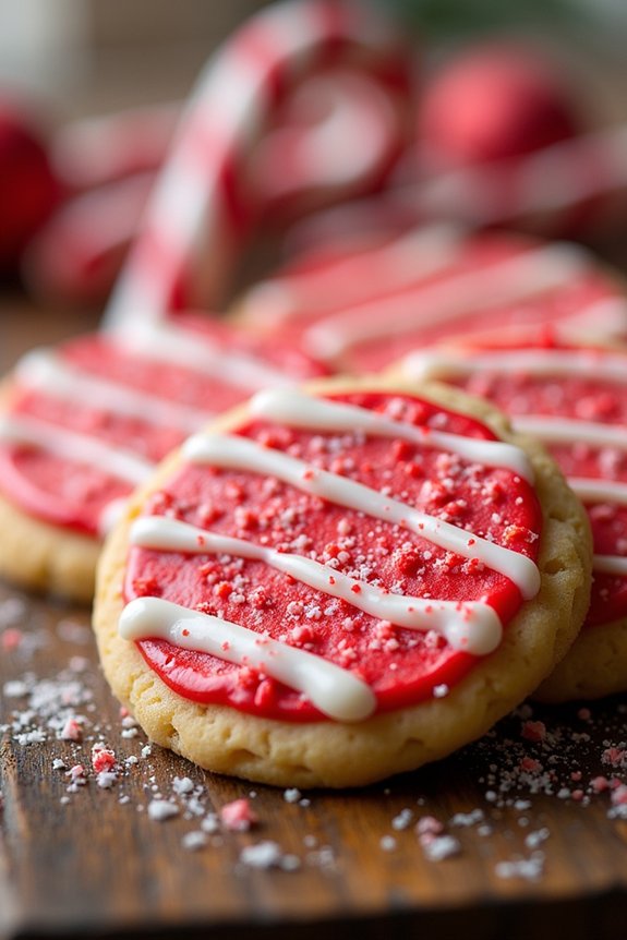 festive candy cane cookies